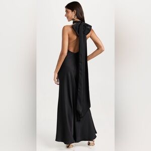 Misha Black Eviana Bow Back Gown
